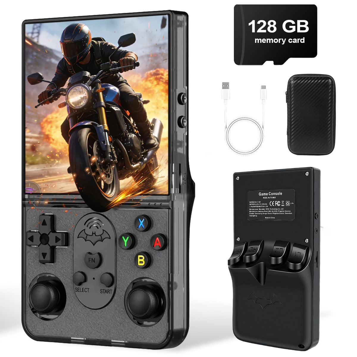 Chendssfkd S600 front view shows a compact retro handheld for on-the-go gaming.