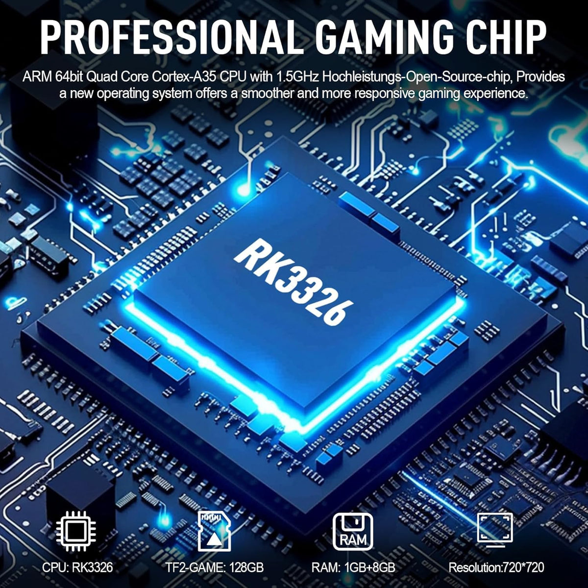Chendssfkd S600 4-inch IPS display delivers crisp, vibrant retro graphics.
