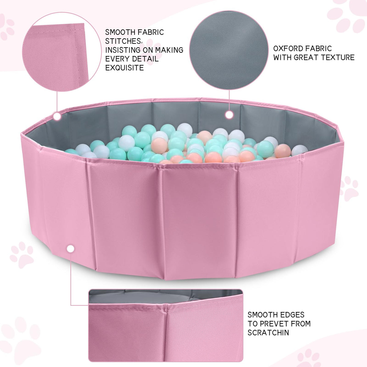 ChengFu dog ball pit fabric close up in baby blue color
