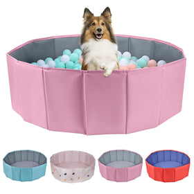 ChengFu dog ball pit in assembly view showing quick setup for playtime