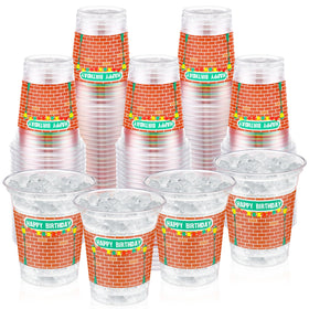 CHENGU cartoon birthday cups with 12oz capacity for easy party serving.