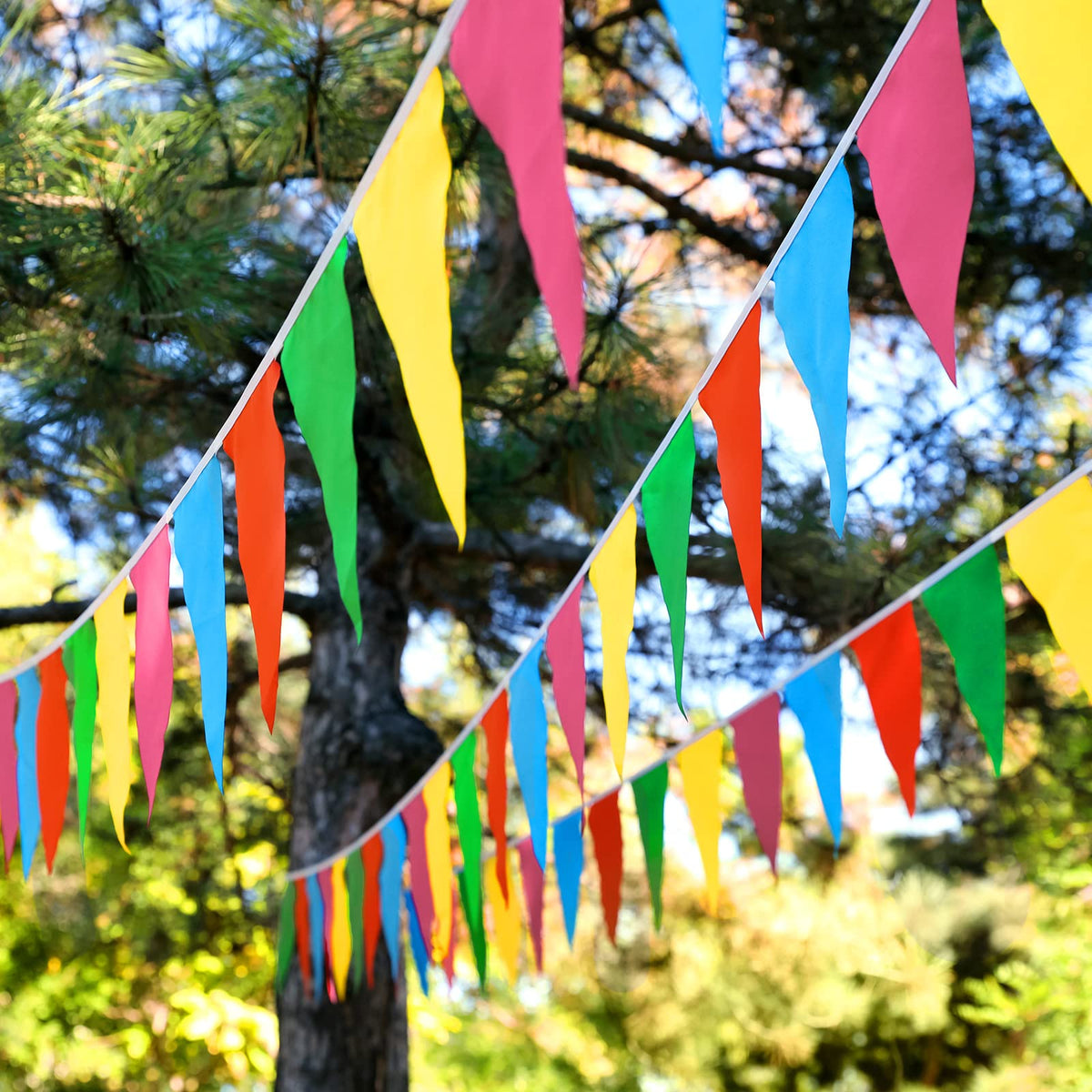 Bright rainbow colors attract attention and boost party vibes.