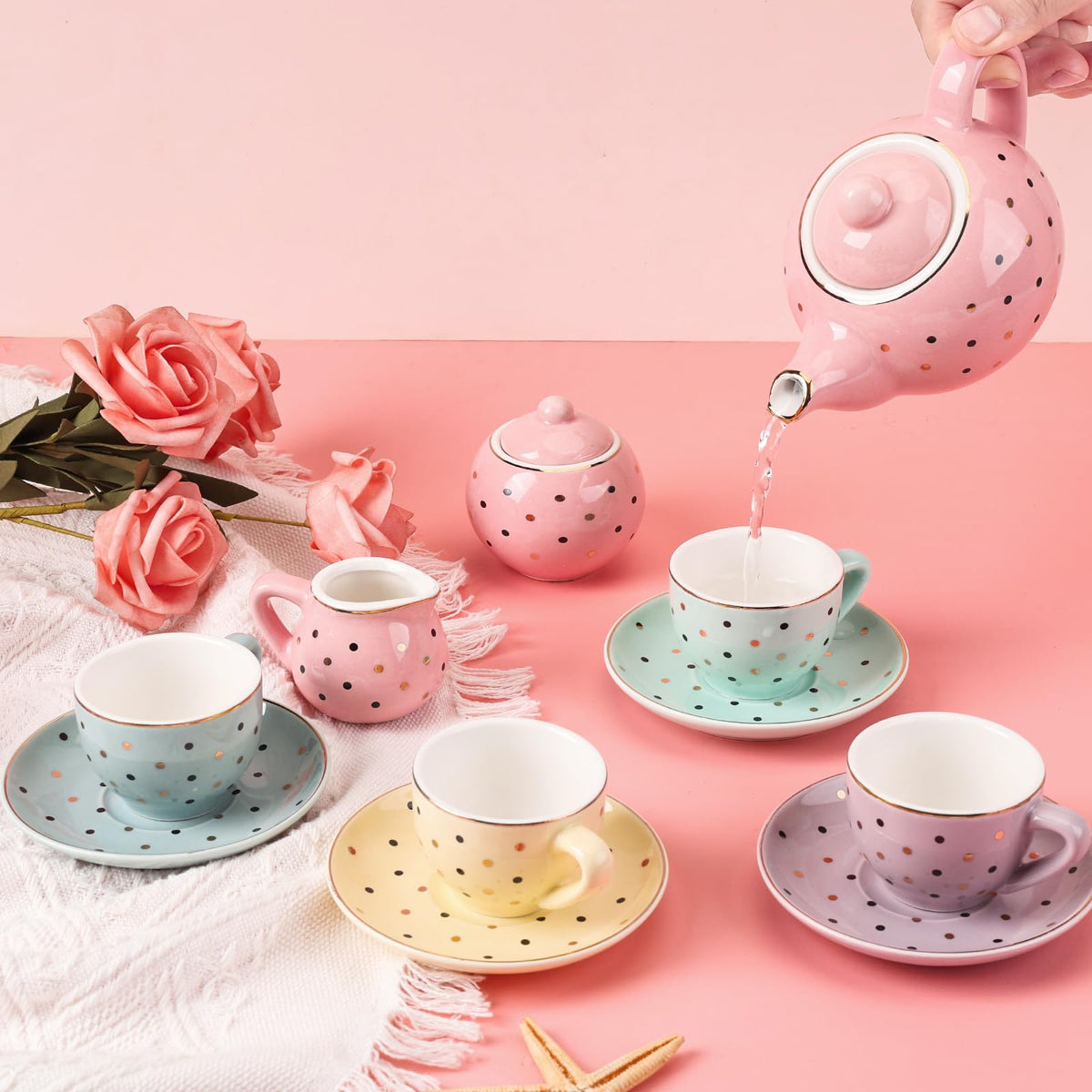 CHENP.HMC teapot with lid for cozy pretend tea parties