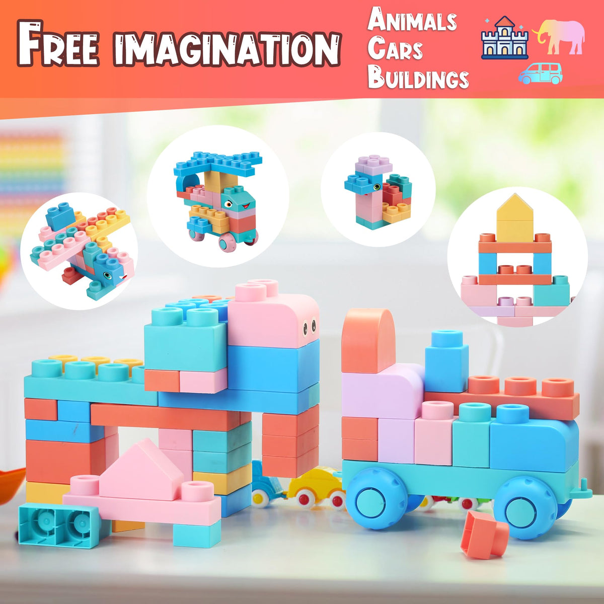 Chenxuanbro colorful blocks for toddlers; spark creativity with vibrant colors