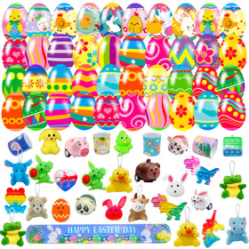 Cherislpy 32-pack Easter eggs with shell designs for festive decor and hunts