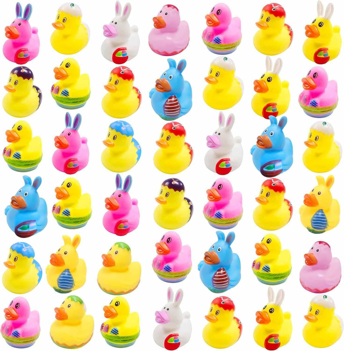 Cherislpy Easter ducks 36-pcs set, colorful bath toys for kids.