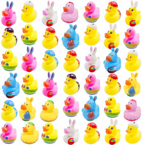 Cherislpy Easter ducks 36-pcs set, colorful bath toys for kids.