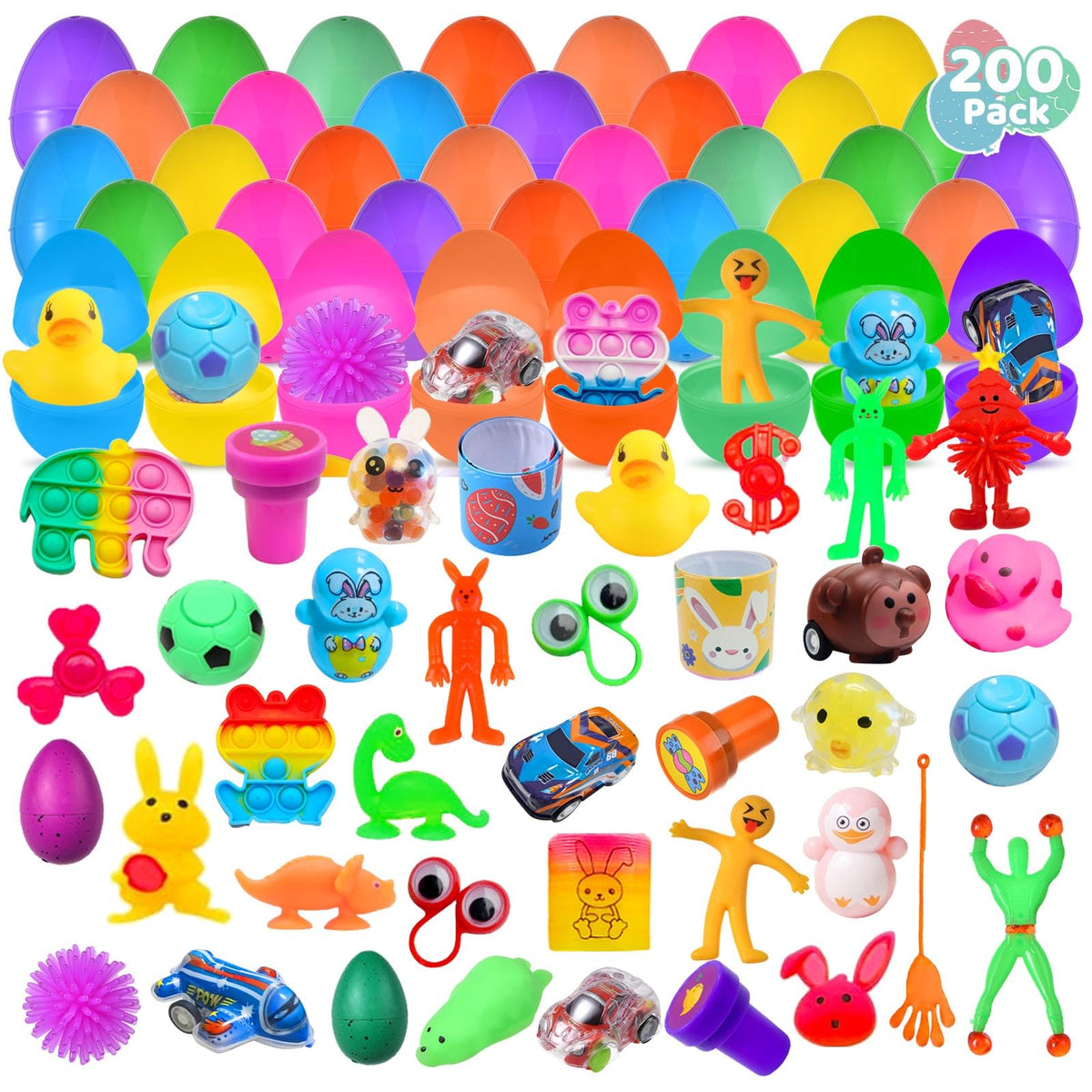 Cherislpy Easter egg with squishy toy inside for sensory play and delight.