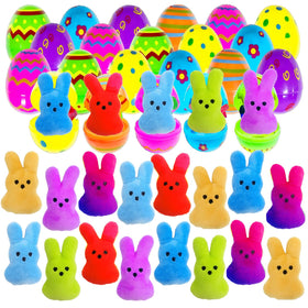 Cherislpy Easter eggs prefilled with plush bunny for colorful Easter baskets