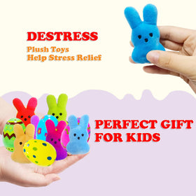 Cherislpy prefilled Easter eggs with plush bunnies for egg hunts