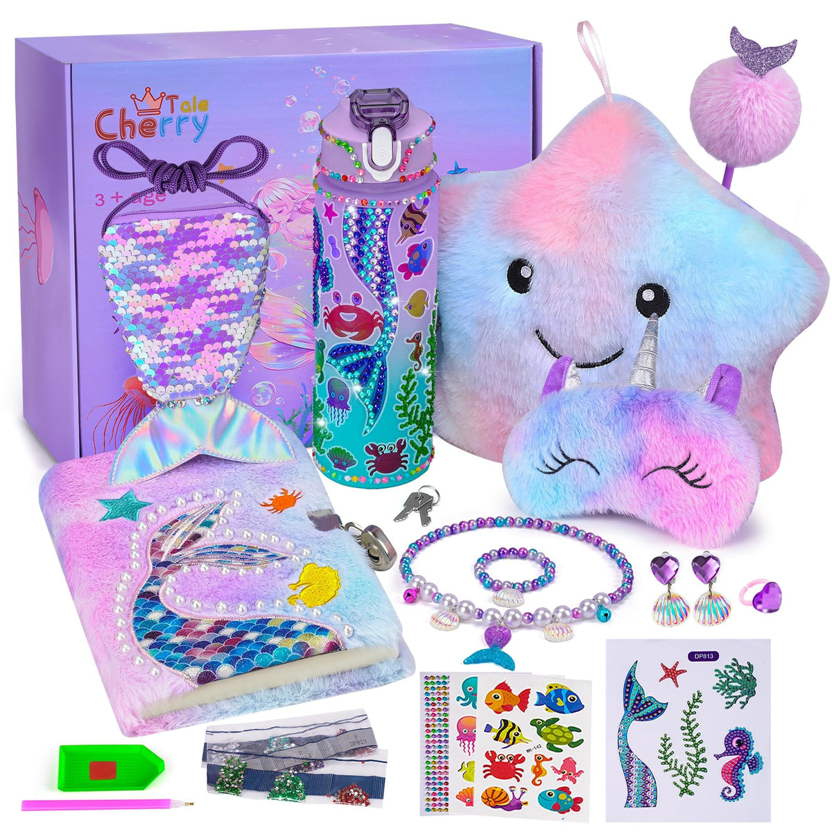 Cherry Tale Mermaid star pillow for cozy storytelling and tea time