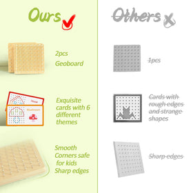 Portable CHEROSIN geoboard set for travel, home, and classroom use