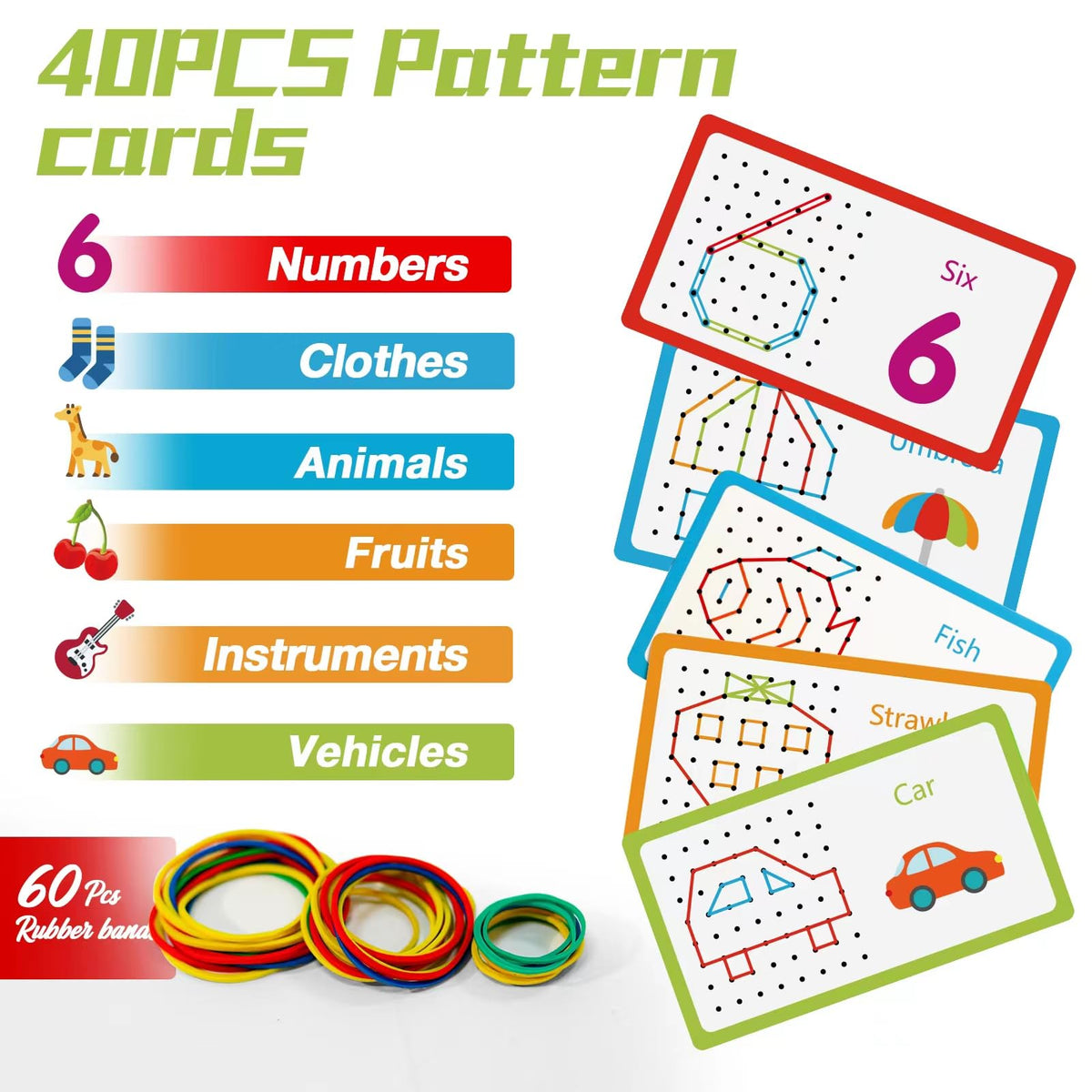 Pattern cards spread for CHEROSIN geoboard activity session