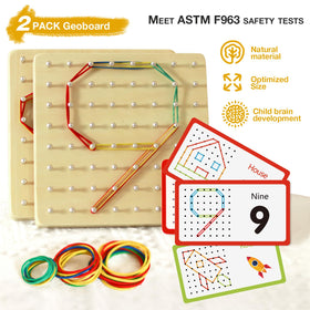 Cherosin wooden geoboard close-up shows embedded nails for safe hands-on fun