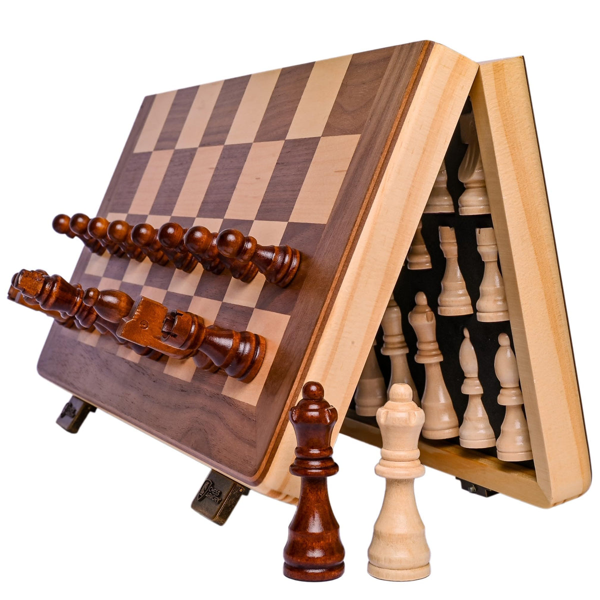 Chess Armory 15-Inch magnetic board, folded for compact travel