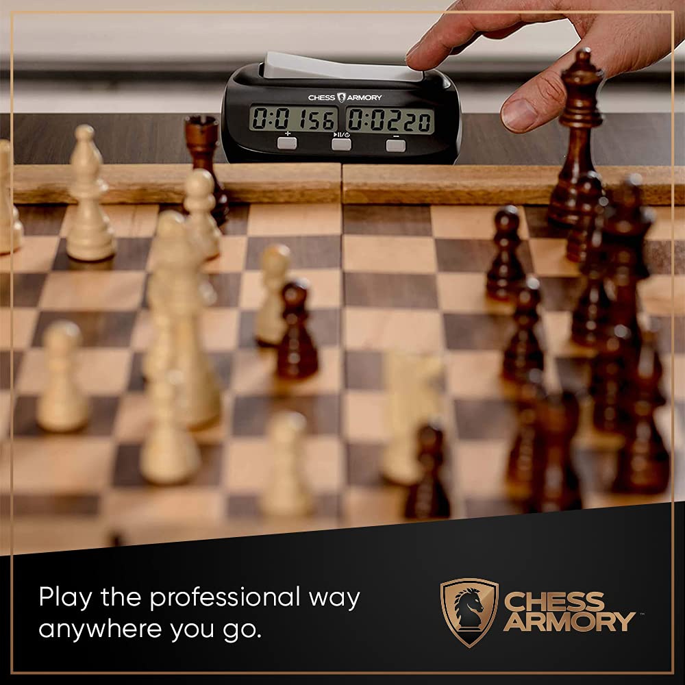 Chess Armory Digital Clock two player setup on a table.