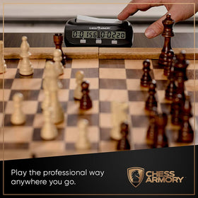 Chess Armory Digital Clock two player setup on a table.