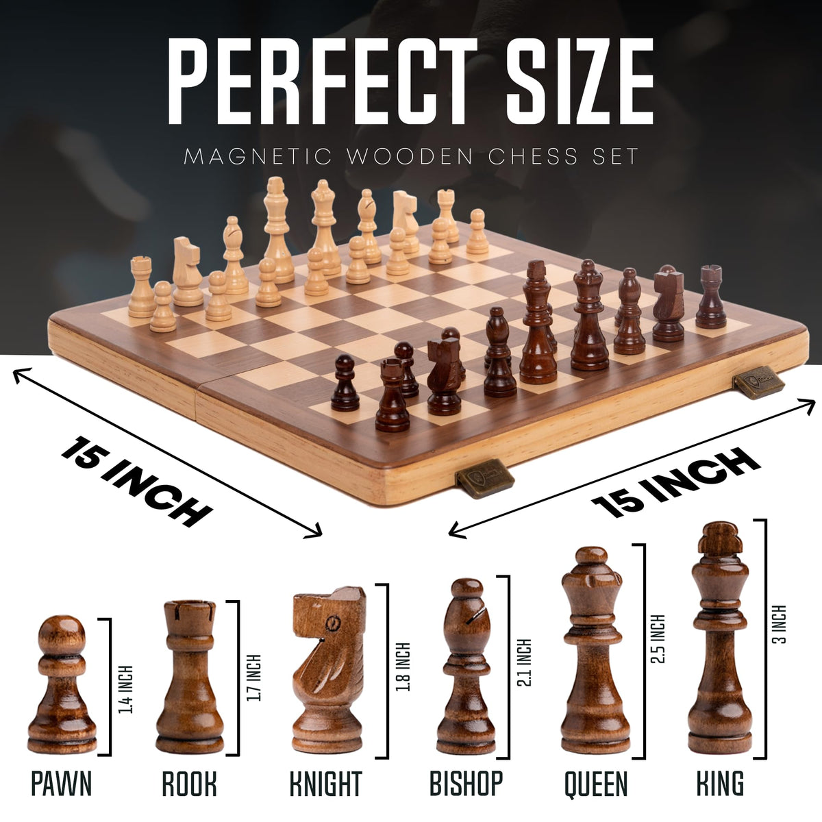 Chess Armory handcrafted Staunton pieces with felt bottoms