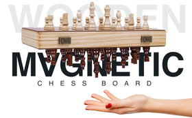 Chess Armory magnetic pieces resting securely on board