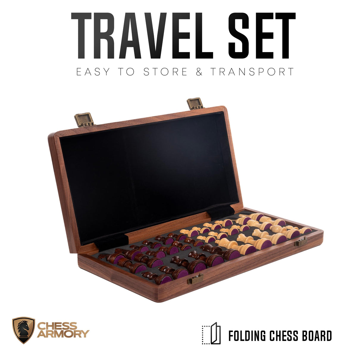 Chess Armory compact travel case demonstrates portability for on-the-go games