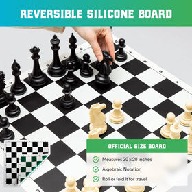 Chess Geeks Best Chess Set Ever foldable board for travel.