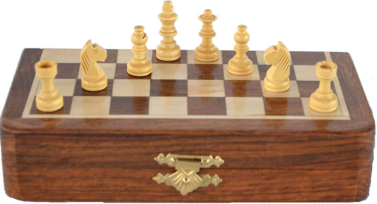 ChessBazar rosewood-finished pieces highlight artisan craftsmanship.