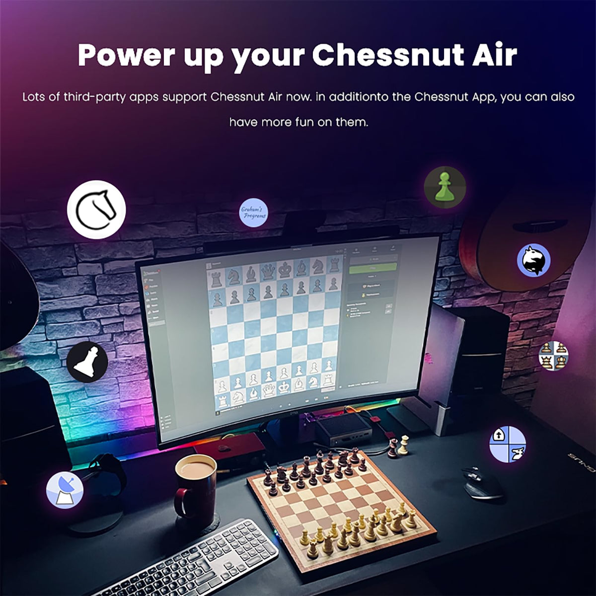 Chessnut Air online play in real time connects to major platforms across devices.