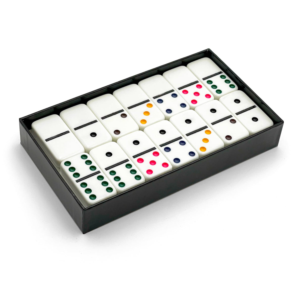 CHH dominoes 2322 with color dots laid out for family game night