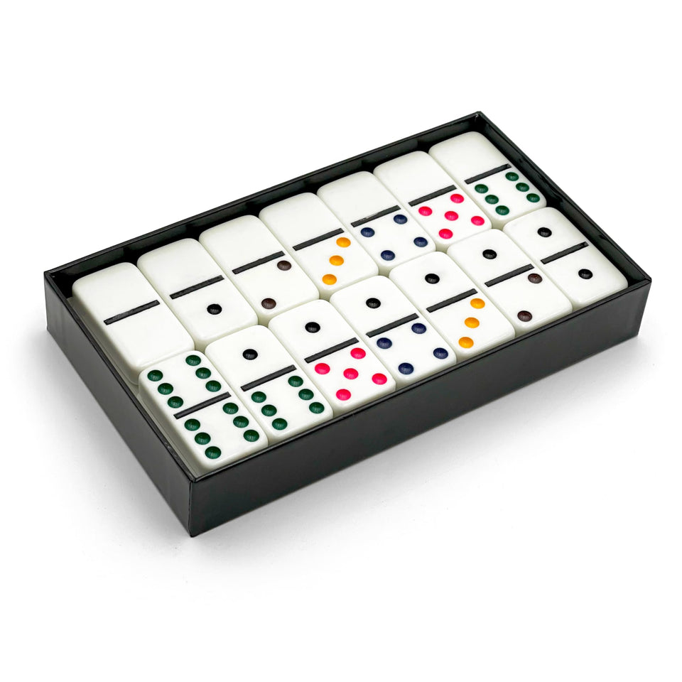 CHH dominoes 2322 with color dots laid out for family game night