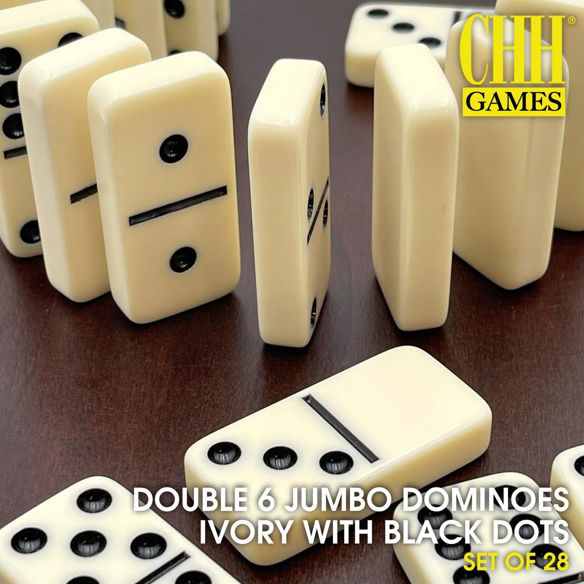 CHH 28 ivory domino tiles ready for quick setup and friendly competition.