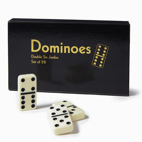 CHH Black/Cream double six jumbo domino tiles in a sturdy box for lasting play.