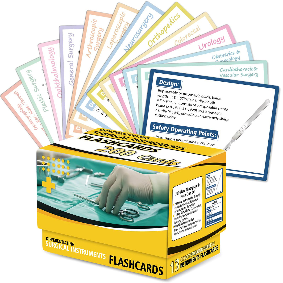 Chiazllta 200Pcs flashcards cover showing 13 specialties for quick reference