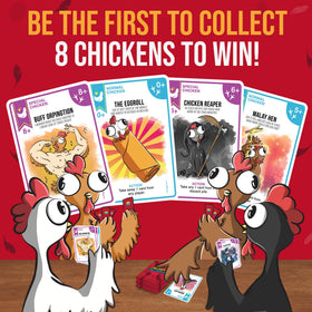 Chicken Challengers counter cards show bold symbols for strategic moves