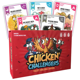 Chicken Challengers deck front with playful chicken artwork for quick play