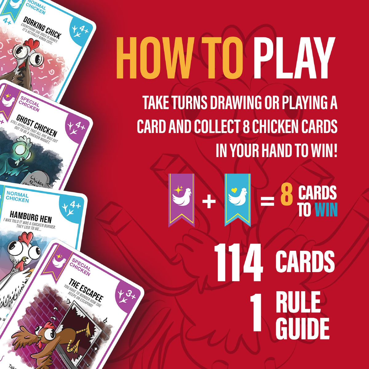 Chicken Challengers vivid chicken art adds humor to game night