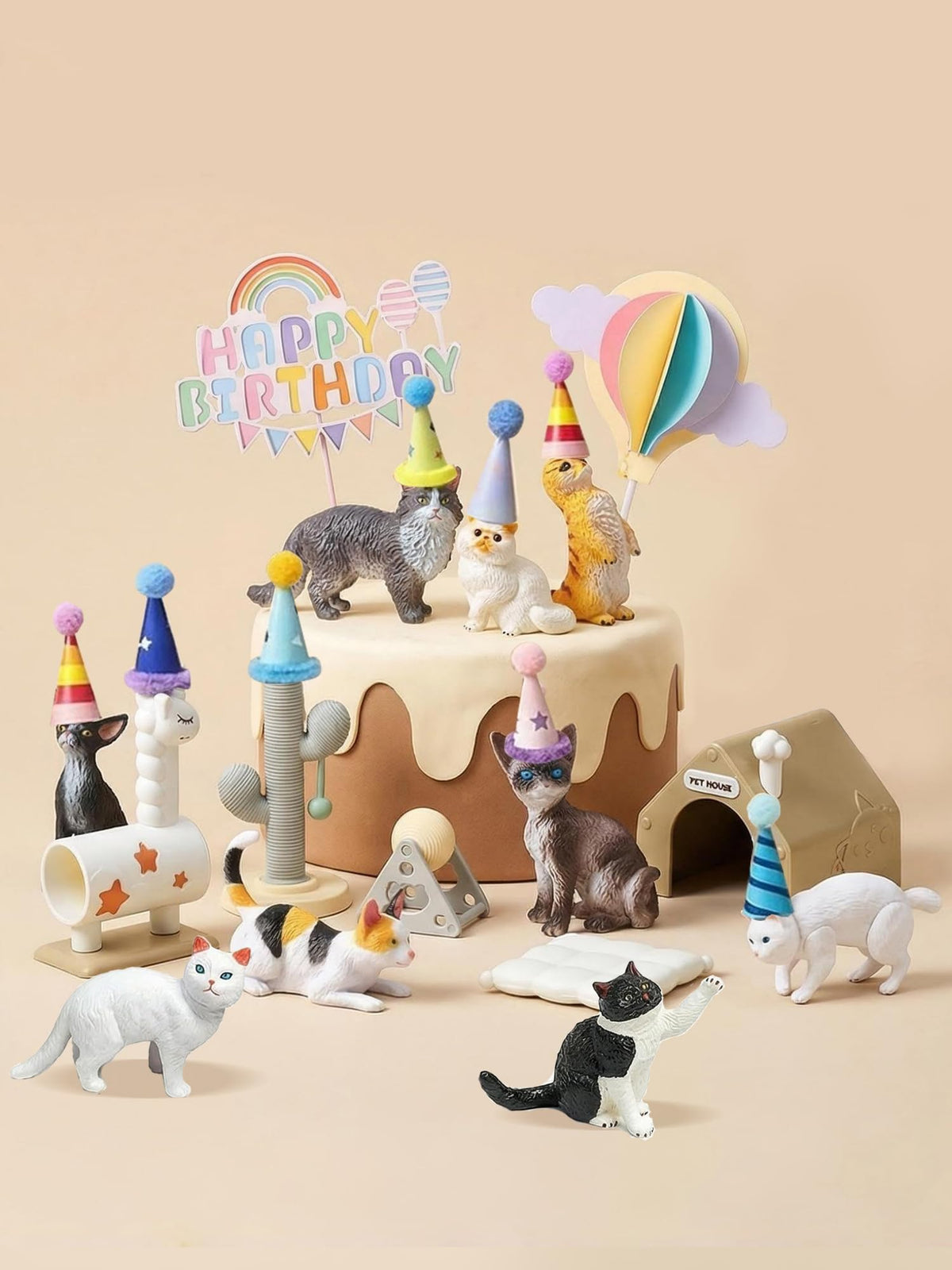 ChicLumen cat cake toppers figurines add charming detail to celebrations