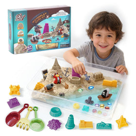 Chico Land Waterplay Sand Kit with pirate molds for creative town-building.