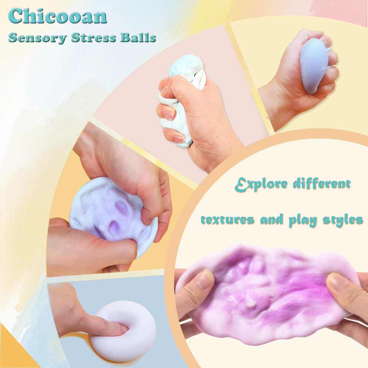 Chicooan stress balls coarse-sand-fill provide satisfying resistance for focus.