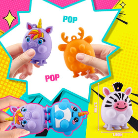 ChildFun penguin 3D animal pop fidget with suction cups for classroom fun