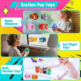 ChildFun tiger 3D animal pop fidget with suction cups on backpacks