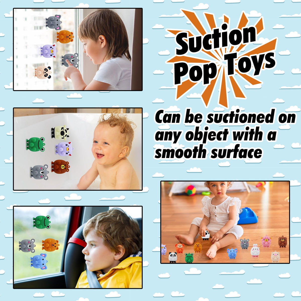 ChildFun Animal Pop Toy dogs for fine motor engagement and portable fun.