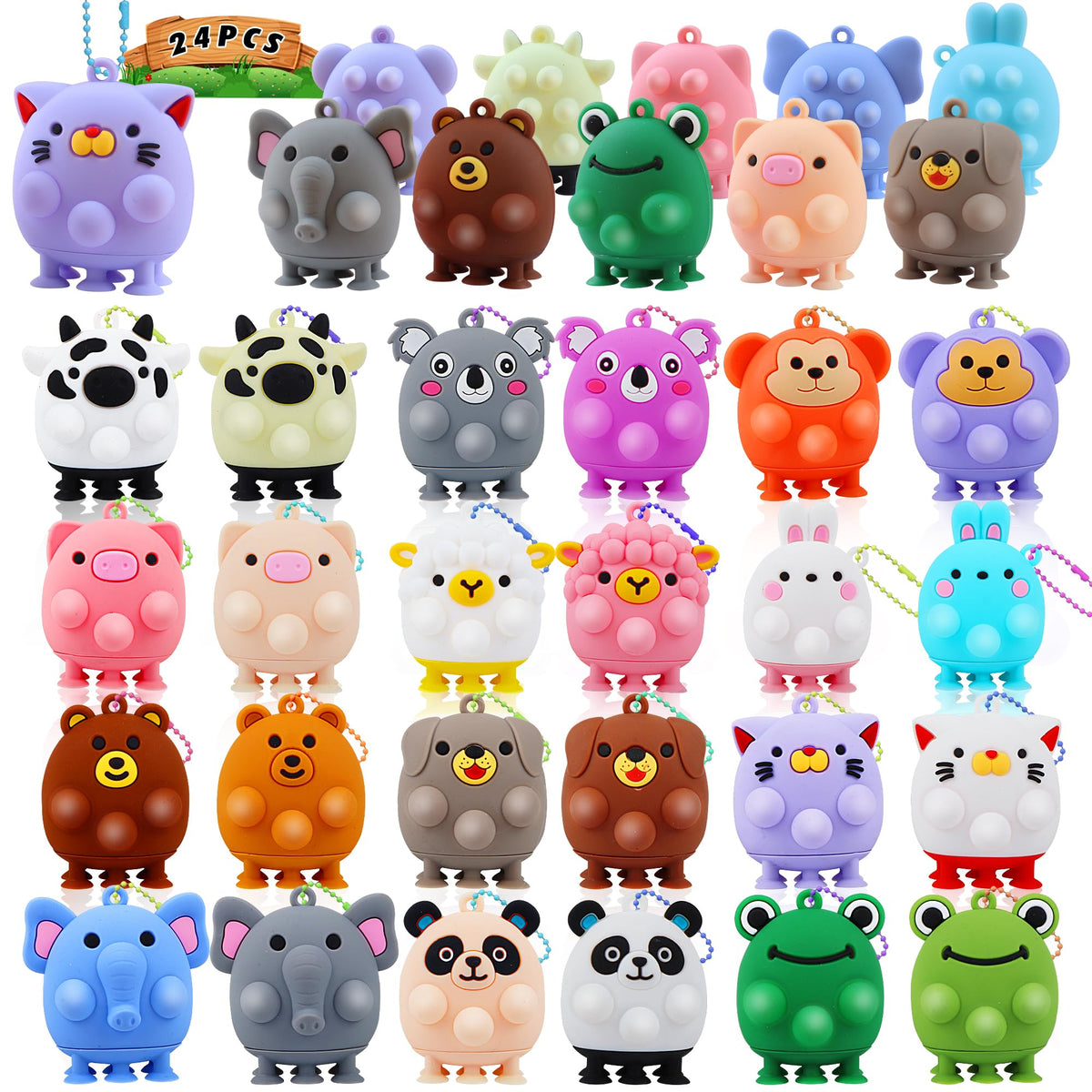 ChildFun Animal Pop Toy elephants for tactile play and classroom rewards.