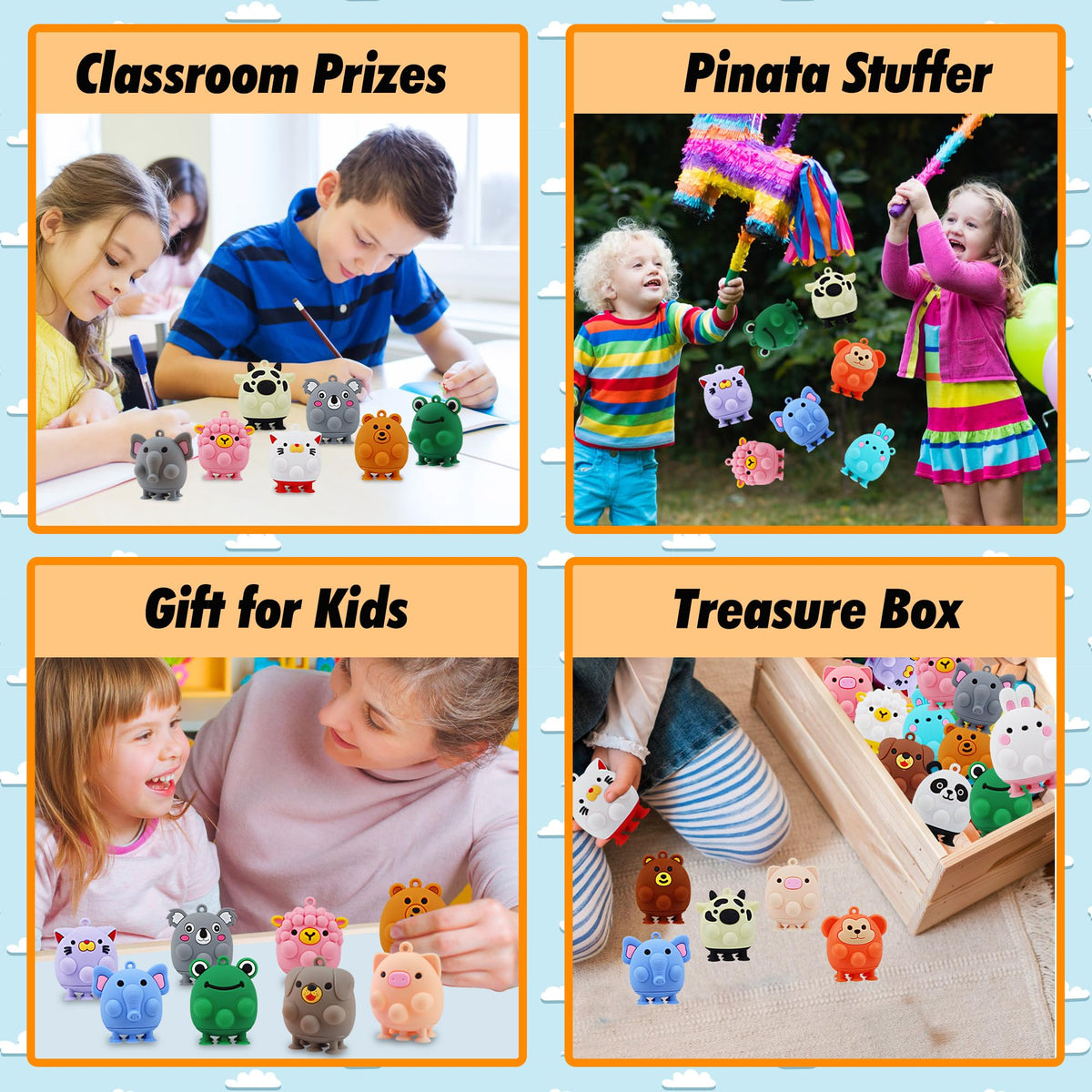 ChildFun Animal Pop Toy monkeys for interactive storytelling and motor skills.