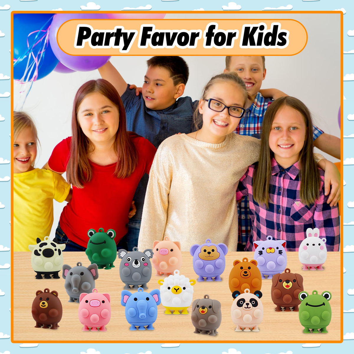 ChildFun Animal Pop Toy sheep for gentle tactile feedback and color recognition.