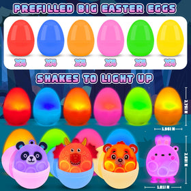 ChildFun glow Easter eggs featuring adorable animal pop toys for kids.