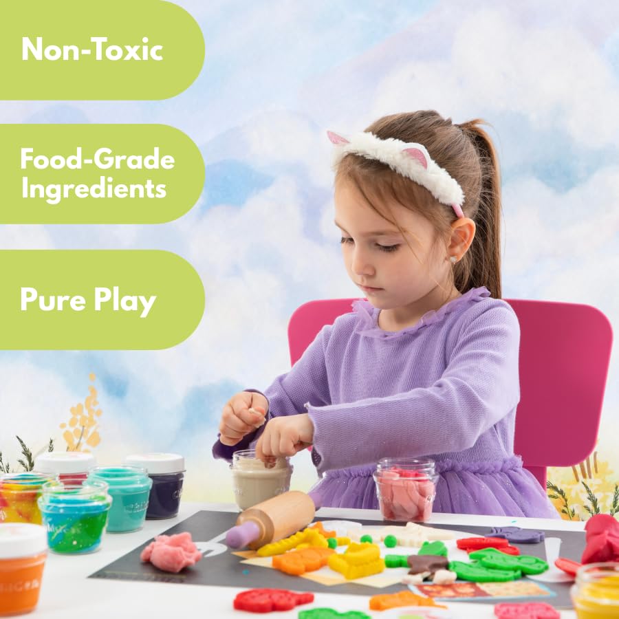 Kids crafting at home with ChildGen dough for imaginative fun.