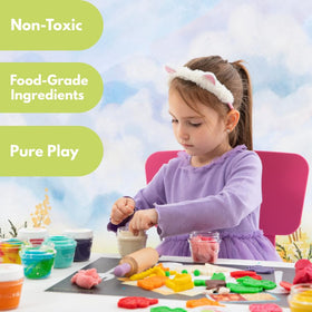 Kids crafting at home with ChildGen dough for imaginative fun.