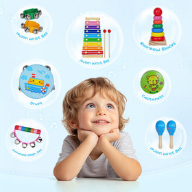 Childom Castanets rainbow kit adds variety and visual appeal to music play.