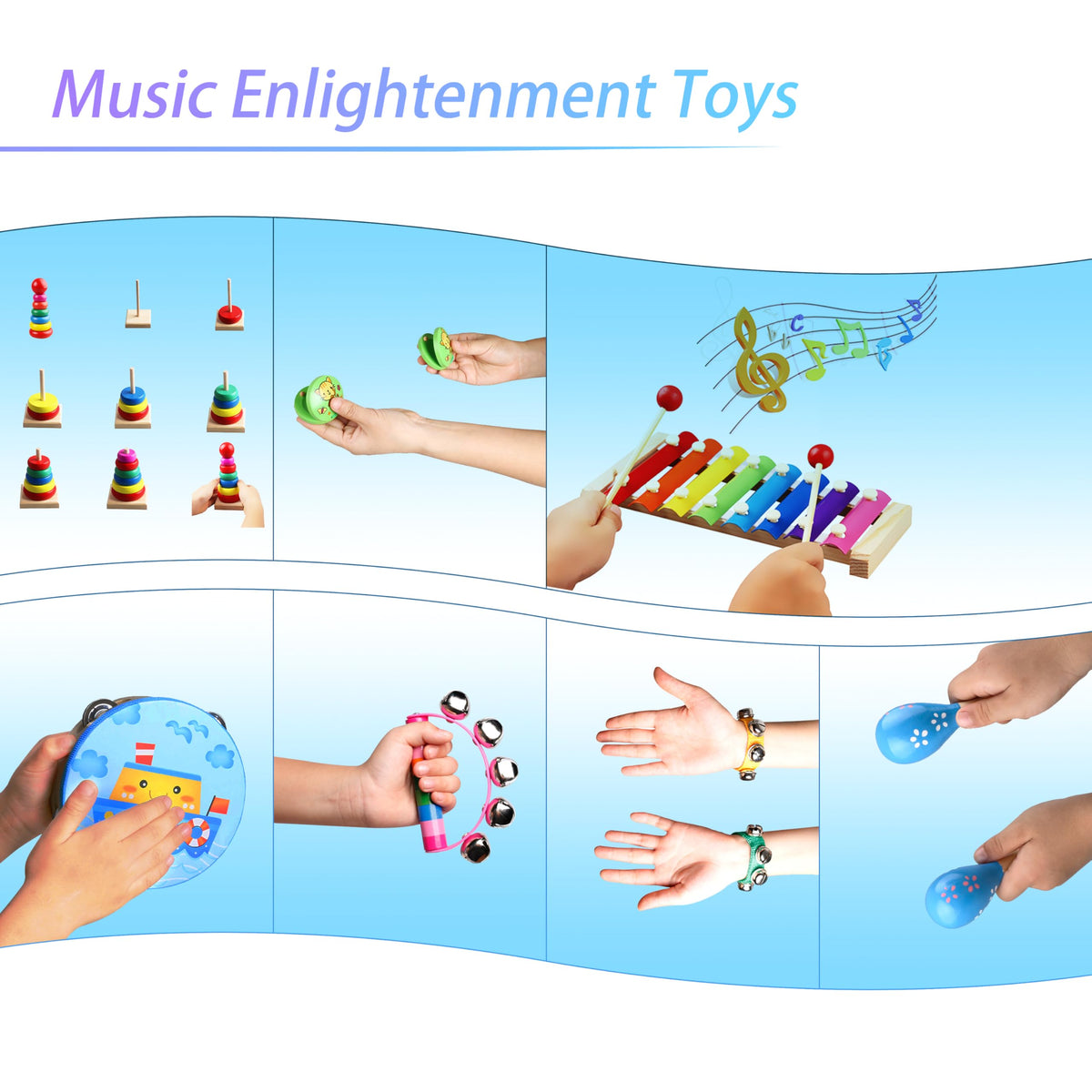 Childom Drum wooden instrument builds beat awareness during group play.