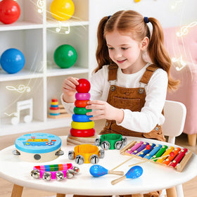 Childom Handheld Sleigh Bells deliver crisp sounds for interactive music time.